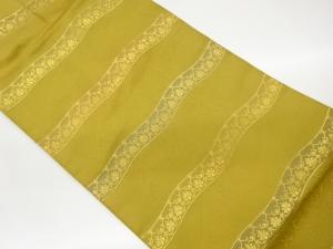 変わり横縞に花唐草模様織出し名古屋帯